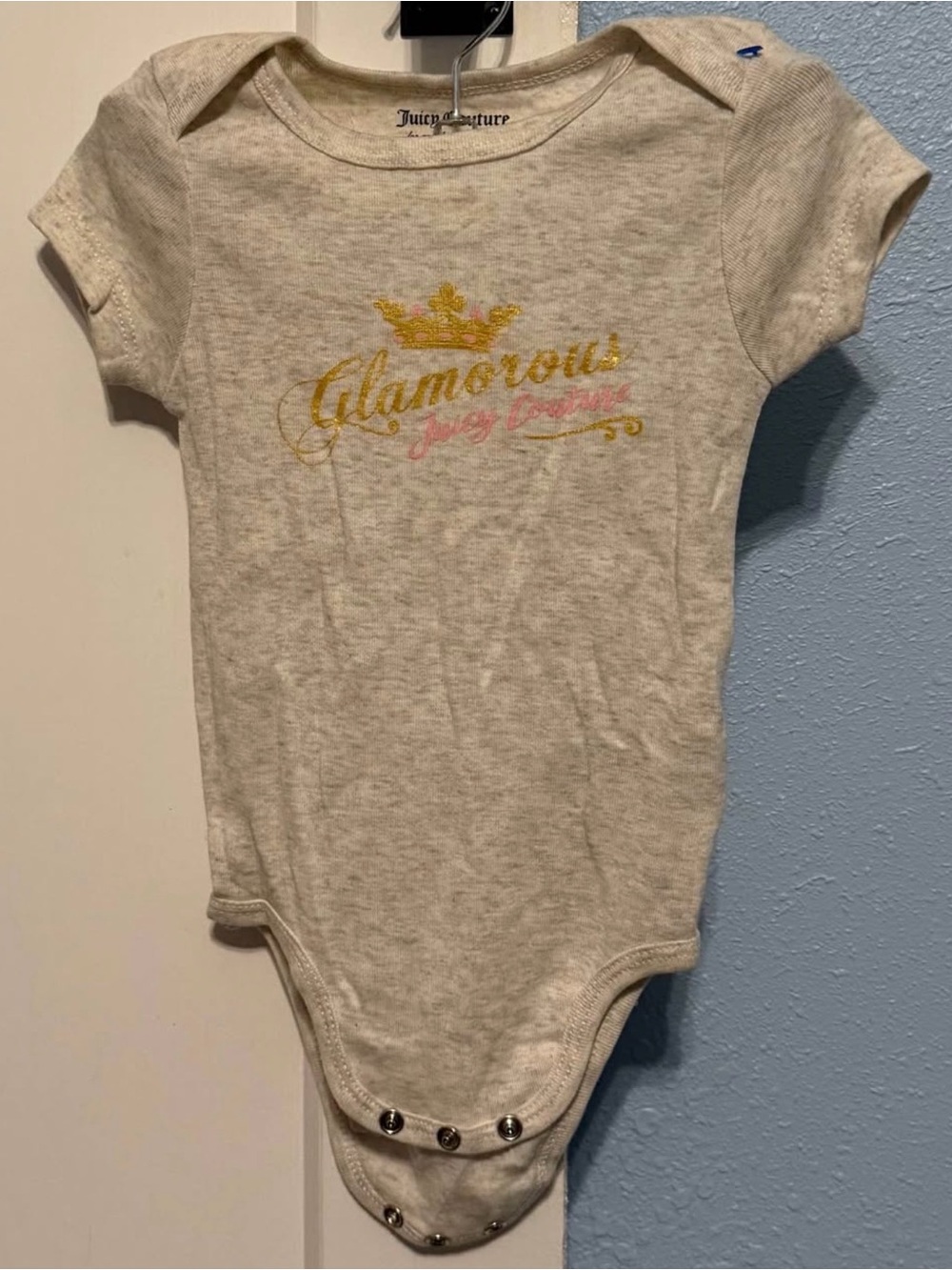 Juicy Couture Cream 'Glamorous' Baby One-Piece